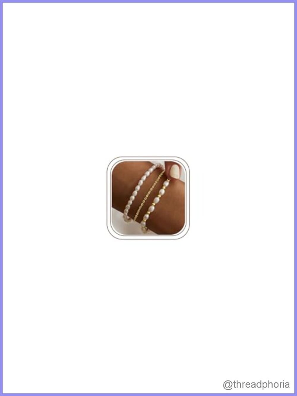 Dainty Layered Pearl Bracelet 14K Gold Plated Women Gift